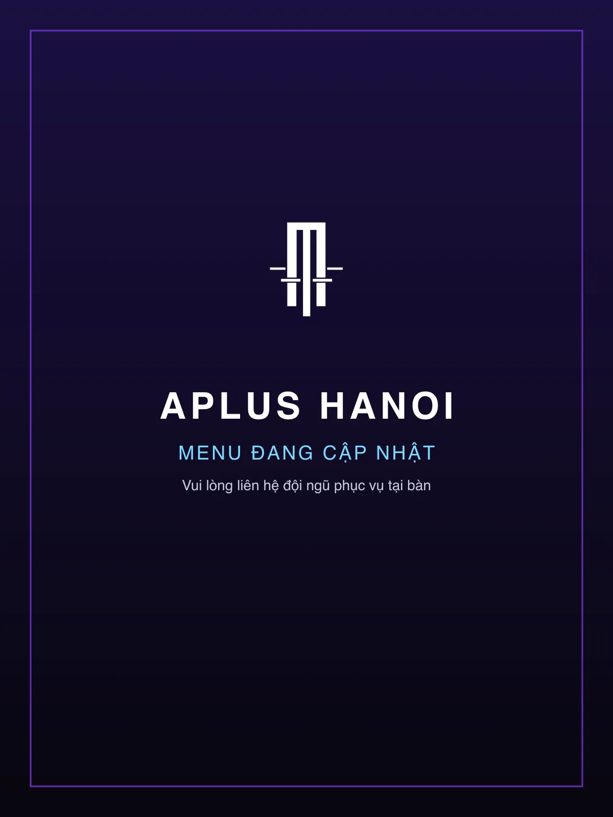 Bìa menu APLUS HANOI — super club hạng 43 thế giới Hà Nội